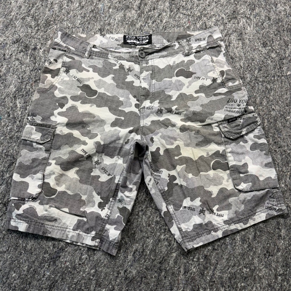 Zoo York Mens‎ Grey Camo Cargo Shorts Size 36 Unbreakable Ripstop Tactical Skate